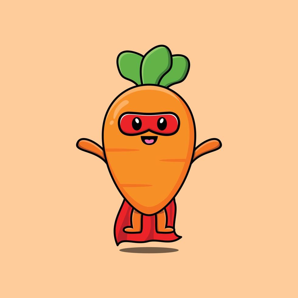 illustrazione di scorticatura del supereroe della carota vettore