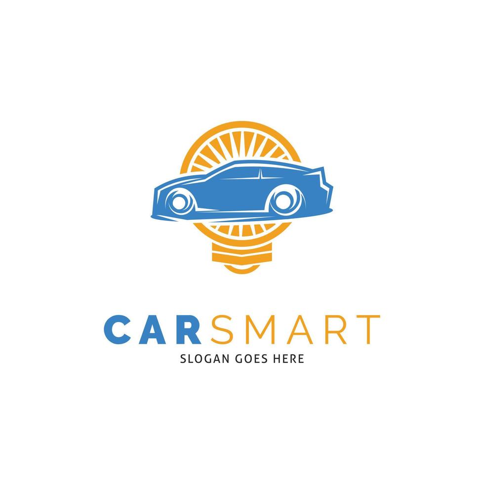 disegno dell'illustrazione del modello di logo di vettore dell'icona intelligente dell'automobile