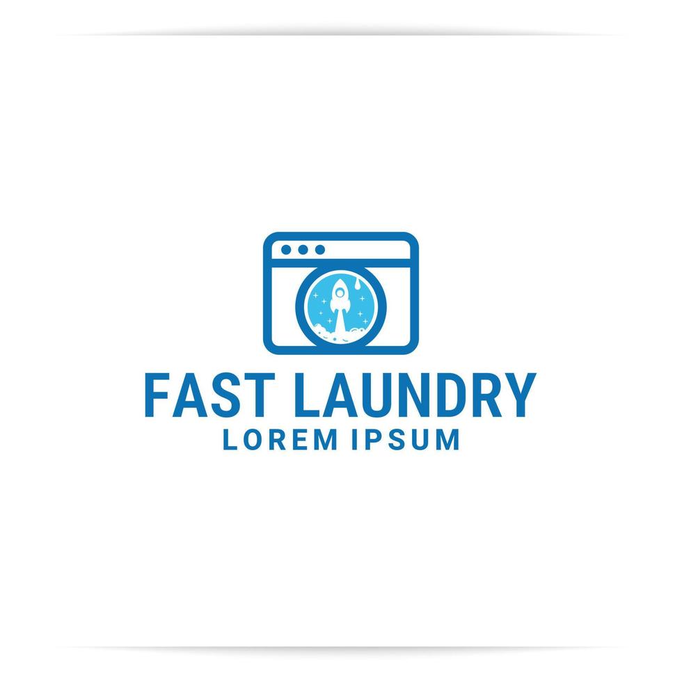 lavanderia razzo logo design vettoriale, veloce, boost. vettore