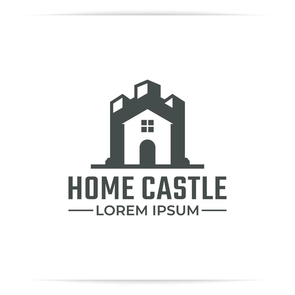 casa castello logo design vettoriale, fortezza, palazzo vettore