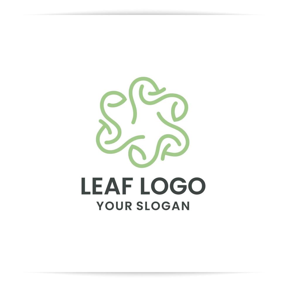 logo design foglia rotonda vettore