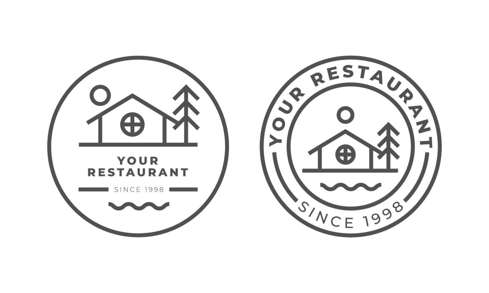 linea logo coffee shop e ristorante bundle vector
