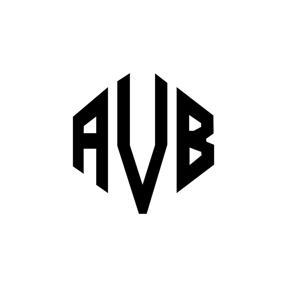 design del logo della lettera avb con forma poligonale. avb poligono e design del logo a forma di cubo. colore bianco e nero del modello di logo di vettore di esagono avb. monogramma avb, logo aziendale e immobiliare.