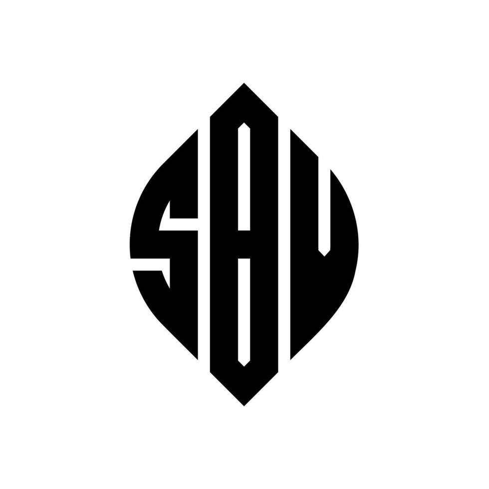 sbv circle letter logo design con forma circolare ed ellittica. sbv lettere ellittiche con stile tipografico. le tre iniziali formano un logo circolare. sbv cerchio emblema astratto monogramma lettera marchio vettore. vettore