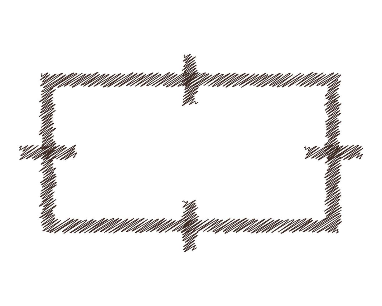 schizzo contorno sagoma rettangolo linea. figura geometrica. vettore