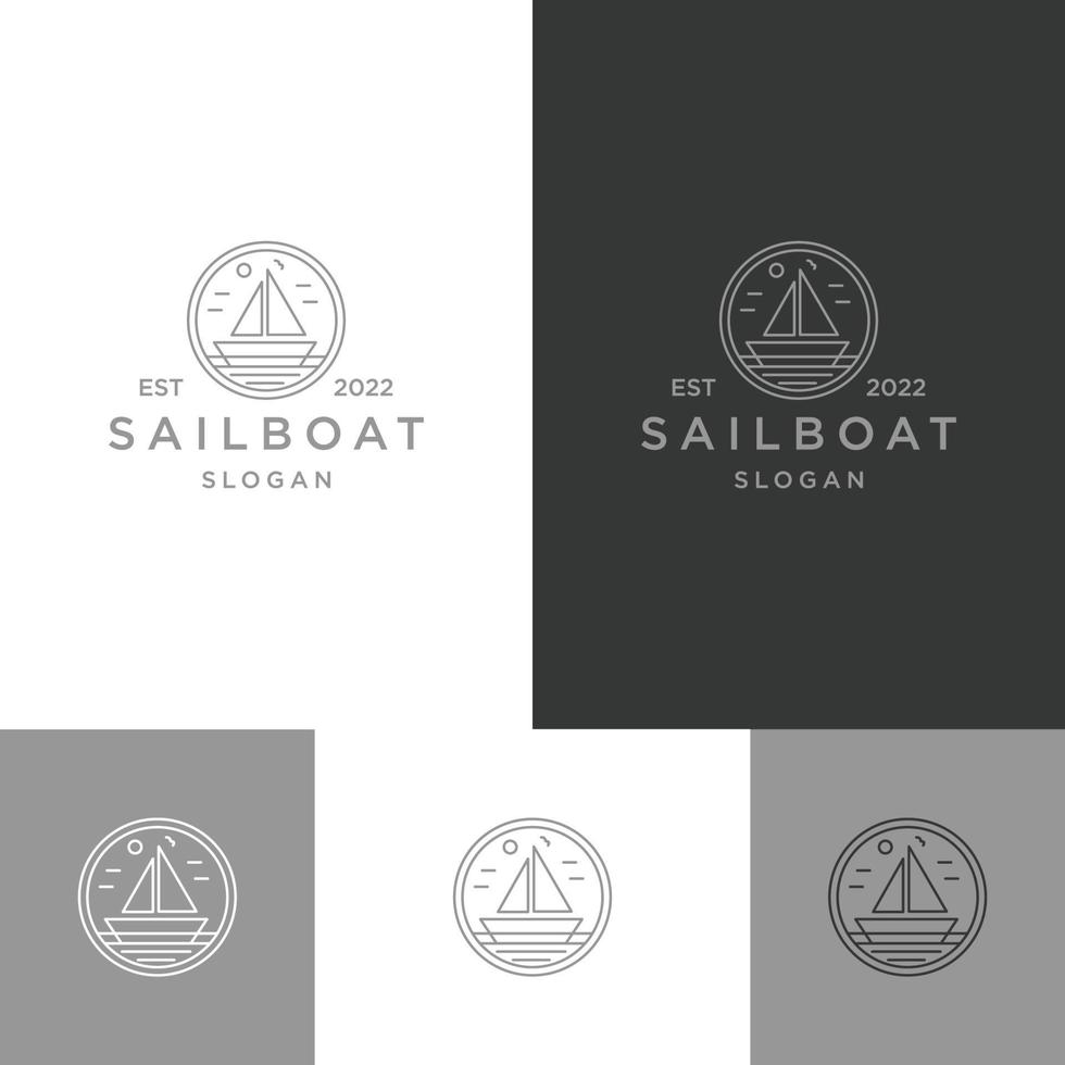 illustrazione vettoriale del modello di progettazione dell'icona del logo della barca a vela