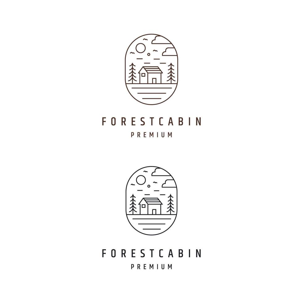 modello di progettazione dell'icona del logo della cabina della foresta vettore