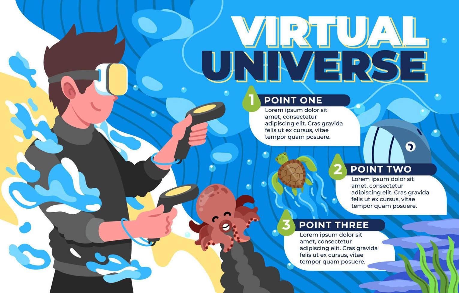 acquatico nell'infografica dell'universo virtuale vettore