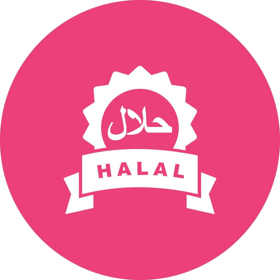 icona di sfondo cerchio adesivo halal vettore