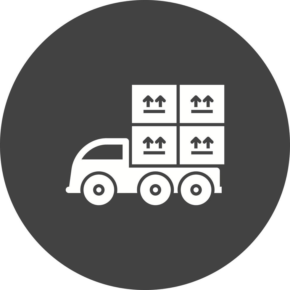 icona di sfondo del cerchio del camion caricato vettore