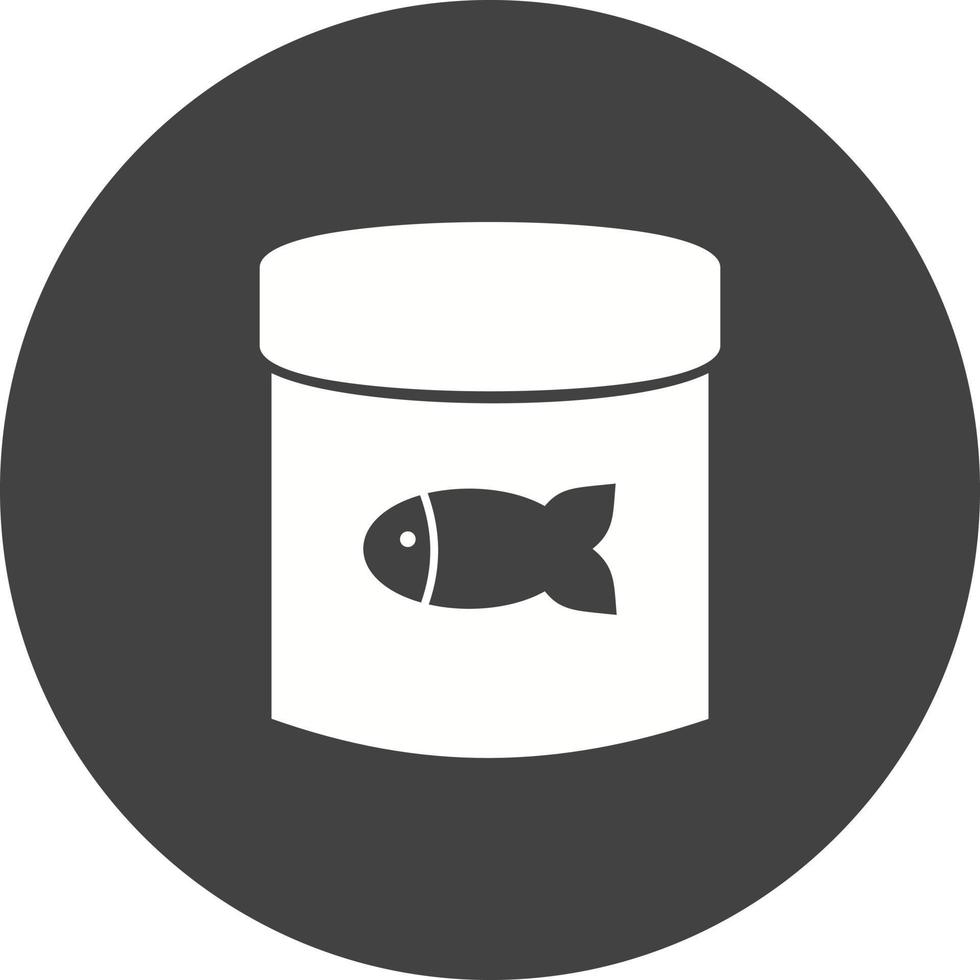 icona di sfondo del cerchio di cibo per pesci in scatola vettore