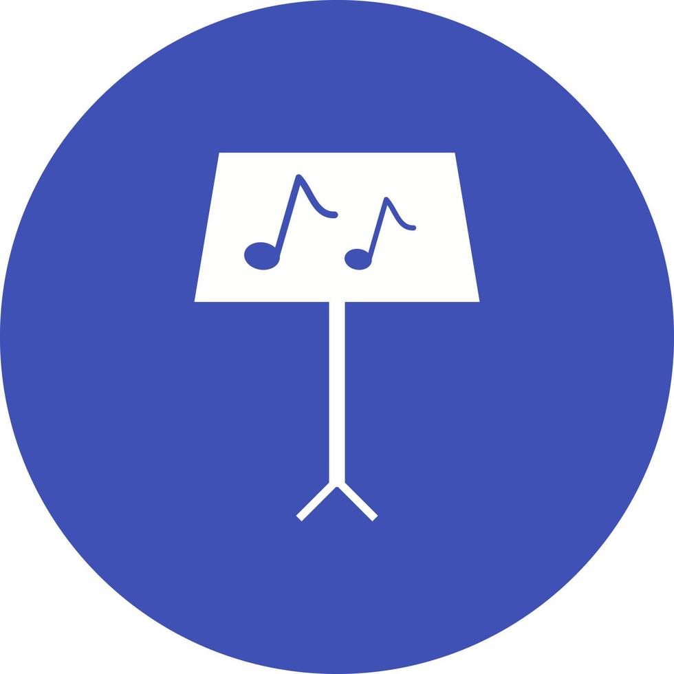 icona di sfondo del cerchio del leggio musicale vettore