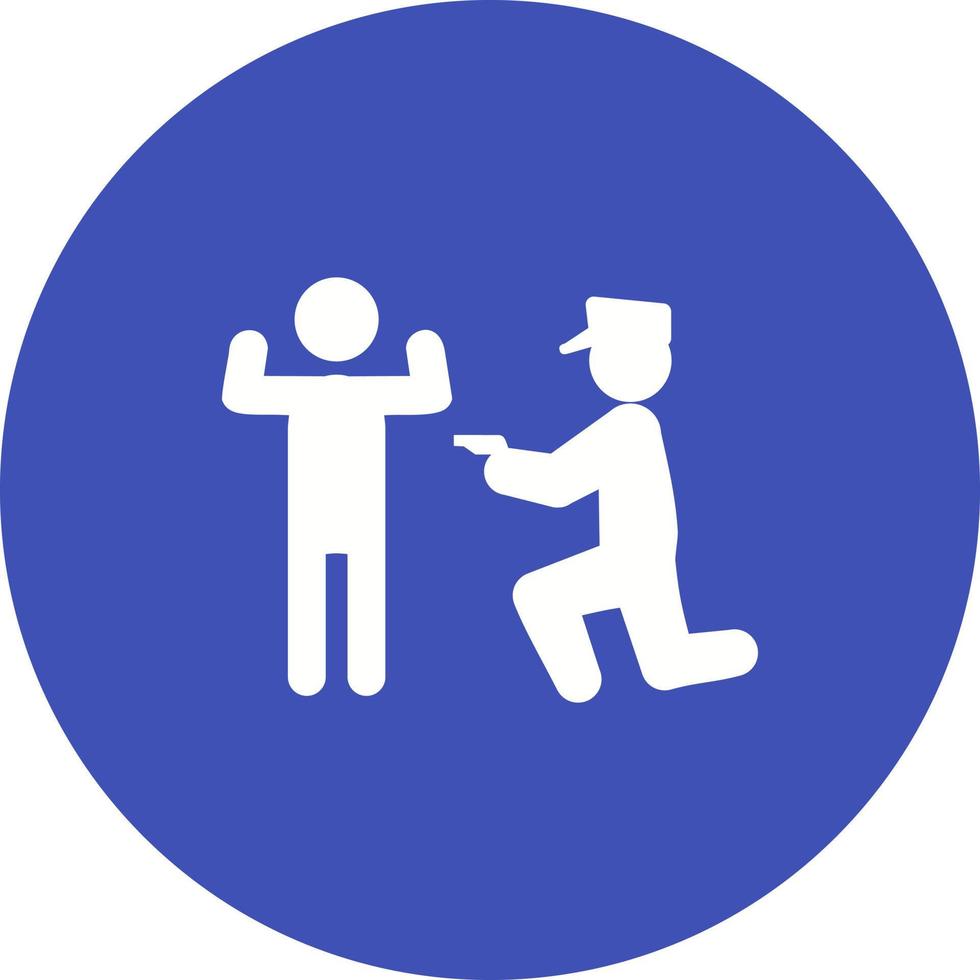 icona di sfondo del cerchio dell'uomo di arresto della polizia vettore