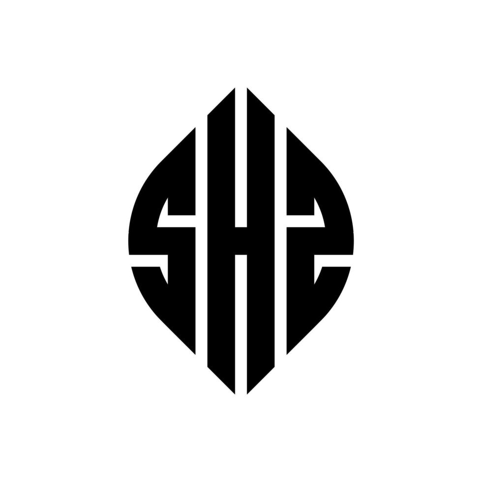 shz cerchio lettera logo design con cerchio ed ellisse. shz lettere ellittiche con stile tipografico. le tre iniziali formano un logo circolare. shz cerchio emblema astratto monogramma lettera marchio vettore. vettore