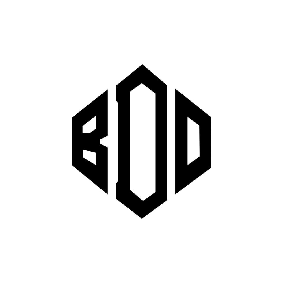 design del logo della lettera bdo con forma poligonale. bdo poligono e design del logo a forma di cubo. bdo esagonale modello logo vettoriale colori bianco e nero. monogramma bdo, logo aziendale e immobiliare.