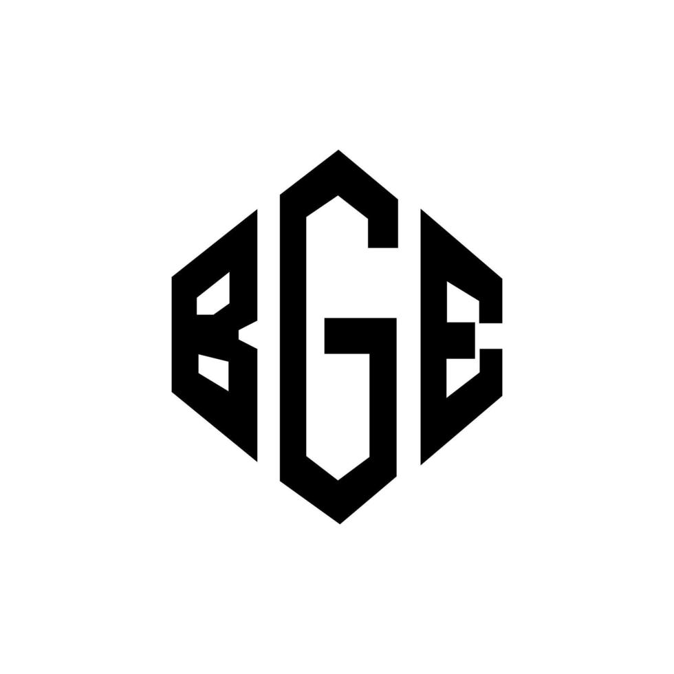 design del logo della lettera bge con forma poligonale. design del logo a forma di poligono e cubo bge. bge modello di logo vettoriale esagonale colori bianco e nero. bge monogramma, logo aziendale e immobiliare.