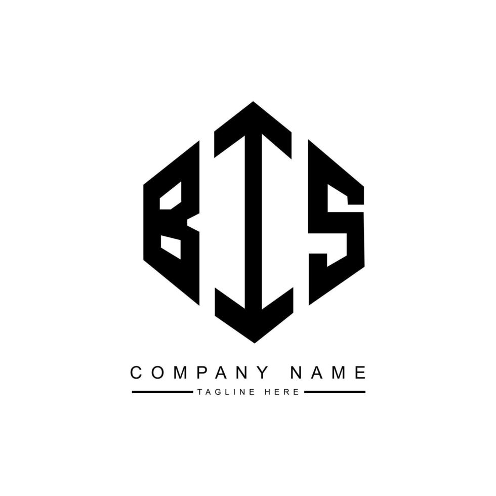 bis lettera logo design con forma poligonale. bis poligono e design del logo a forma di cubo. bis esagono modello logo vettoriale colori bianco e nero. bis monogramma, logo aziendale e immobiliare.