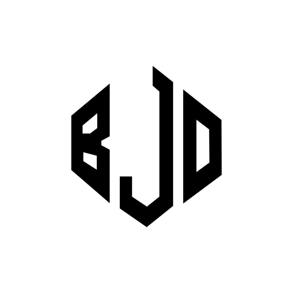 design del logo della lettera bjo con forma poligonale. bjo poligono e design del logo a forma di cubo. bjo esagono logo modello vettoriale colori bianco e nero. monogramma bjo, logo aziendale e immobiliare.