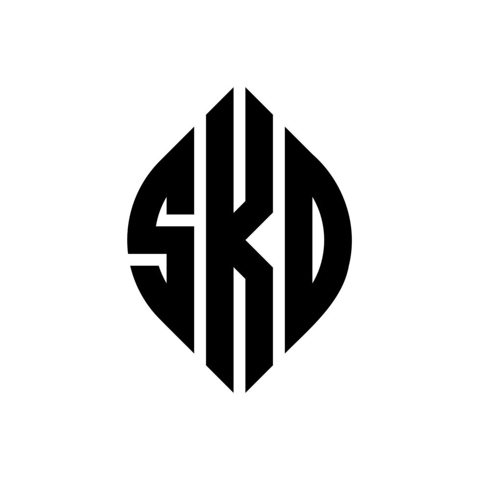 sko circle lettera logo design con cerchio ed ellisse. lettere di ellisse sko con stile tipografico. le tre iniziali formano un logo circolare. sko cerchio emblema astratto monogramma lettera marchio vettore. vettore