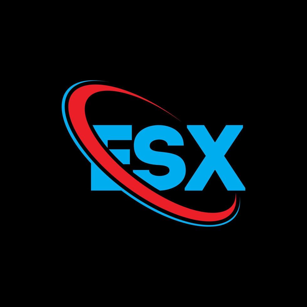 logo ex. lettera es. design del logo della lettera esx. iniziali esx logo collegate a cerchio e logo monogramma maiuscolo. tipografia esx per il marchio tecnologico, commerciale e immobiliare. vettore