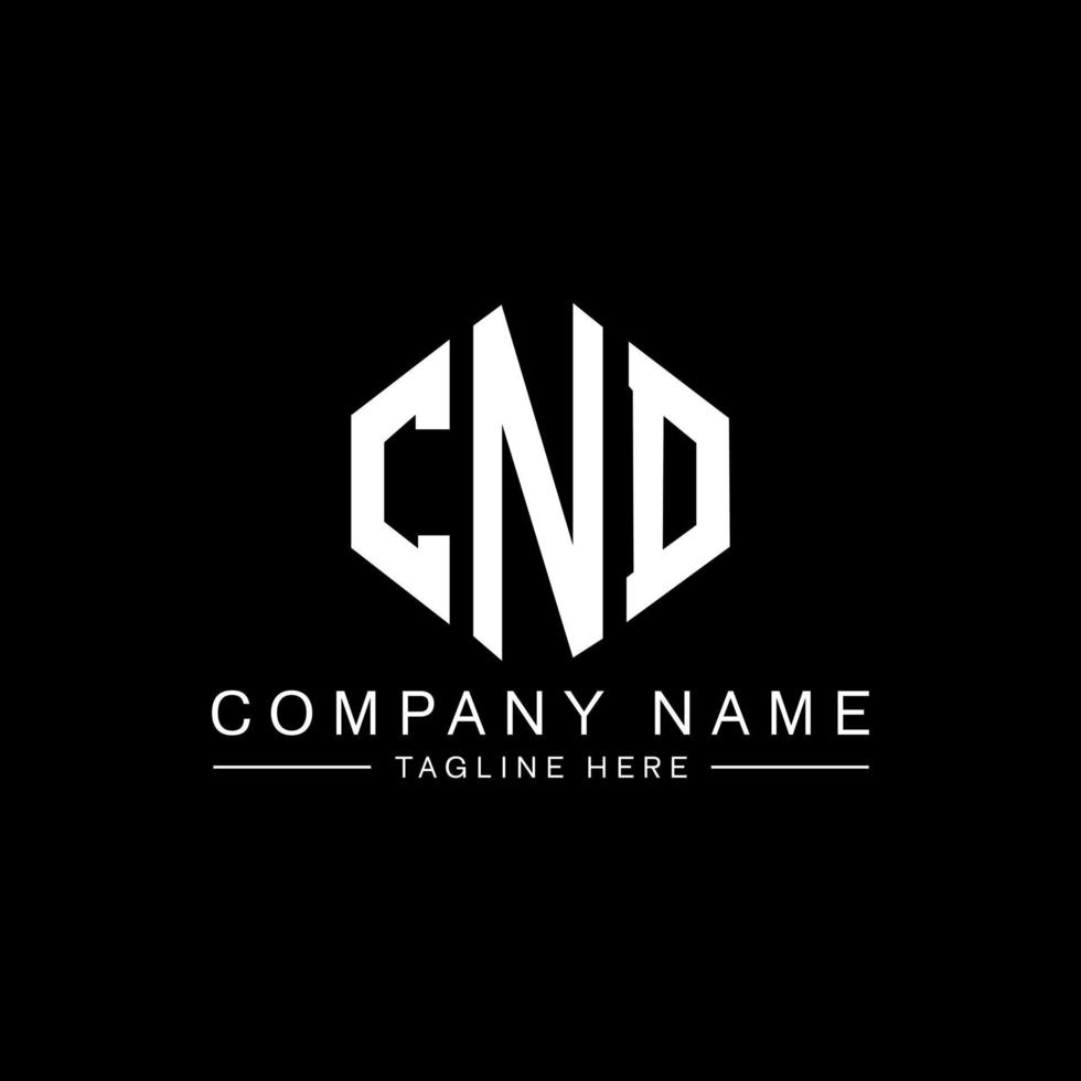 cnd lettera logo design con forma poligonale. cnd poligono e design del logo a forma di cubo. cnd modello di logo vettoriale esagonale colori bianco e nero. cnd monogramma, logo aziendale e immobiliare.