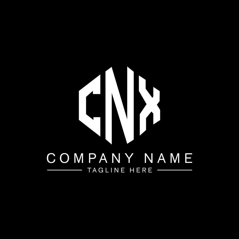 cnx lettera logo design con forma poligonale. cnx poligono e design del logo a forma di cubo. cnx modello di logo vettoriale esagonale colori bianco e nero. monogramma cnx, logo aziendale e immobiliare.