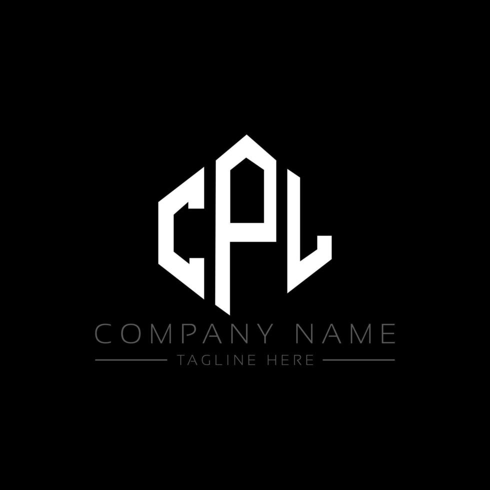 cpl lettera logo design con forma poligonale. cpl poligono e design del logo a forma di cubo. colori bianco e nero del modello di logo di vettore di esagono cpl. monogramma cpl, logo aziendale e immobiliare.