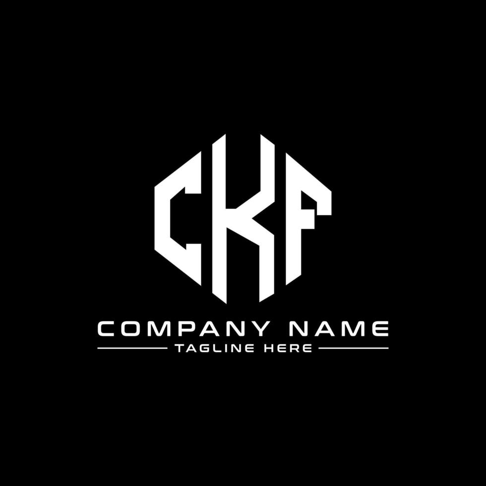 ckf lettera logo design con forma poligonale. ckf poligono e design del logo a forma di cubo. ckf esagonale modello logo vettoriale colori bianco e nero. monogramma ckf, logo aziendale e immobiliare.