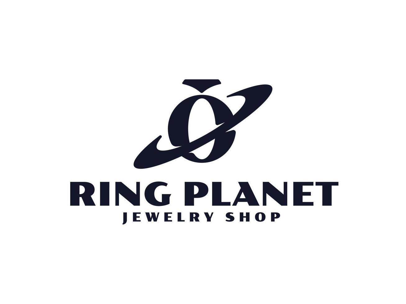 logo del pianeta lettera o anello vettore