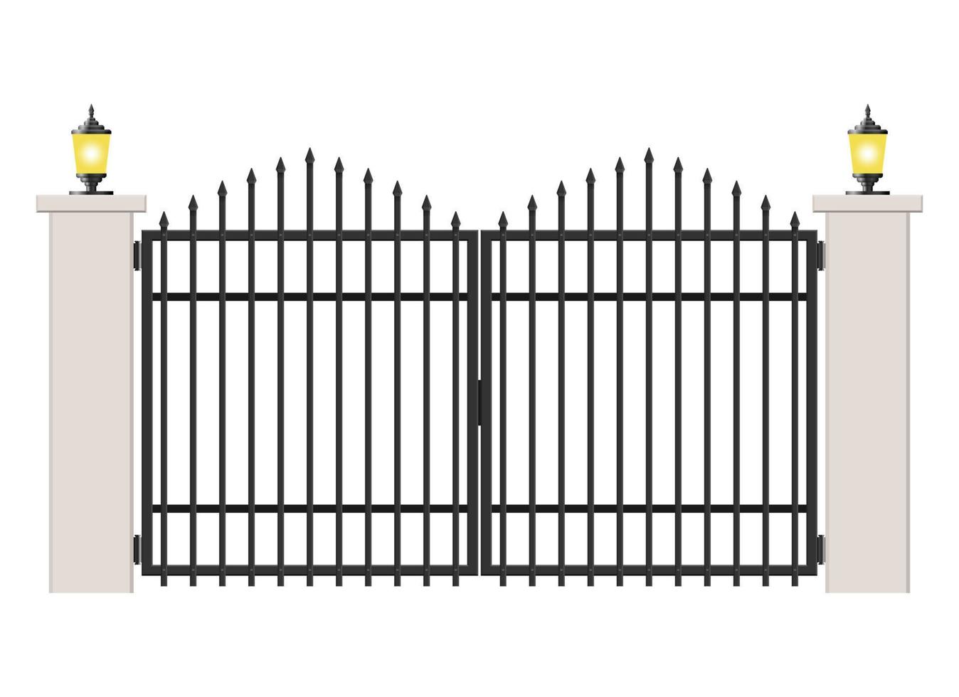 cancello in cemento e acciaio isolato su sfondo bianco vettore
