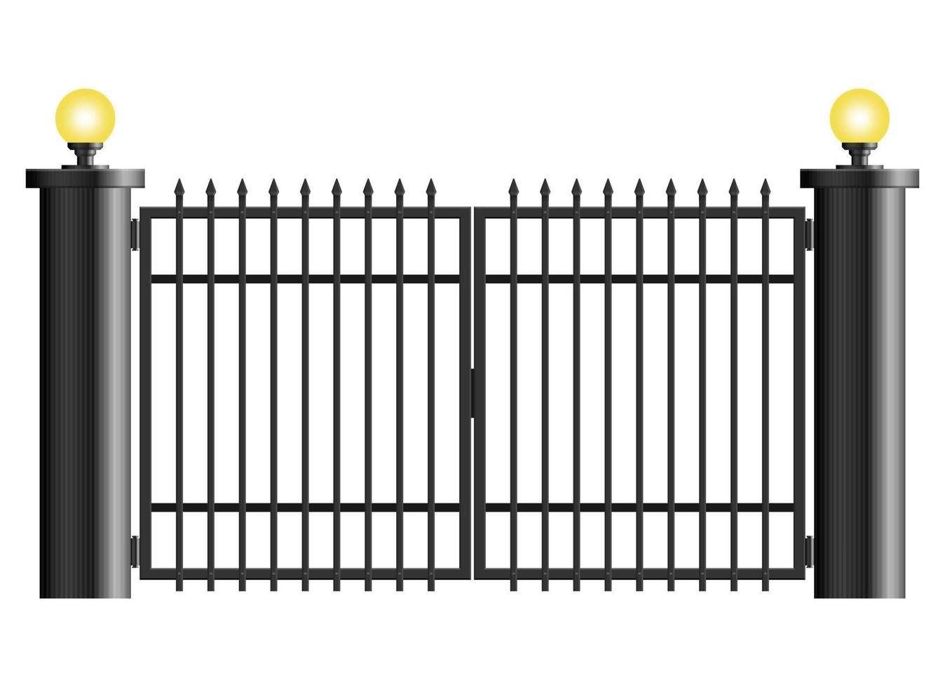 cancello in acciaio realistico isolato su sfondo bianco vettore
