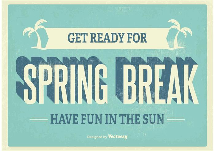 Poster vintage Spring Break vettore