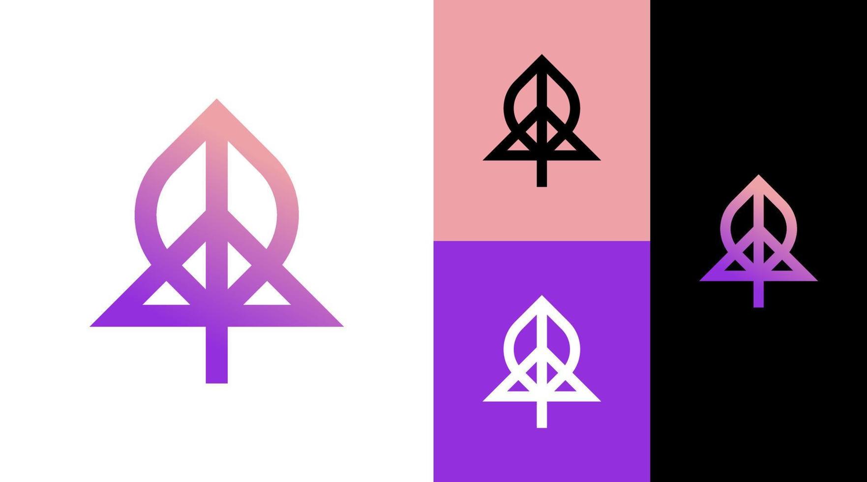 concetto di design del logo di simboli di pace vettore