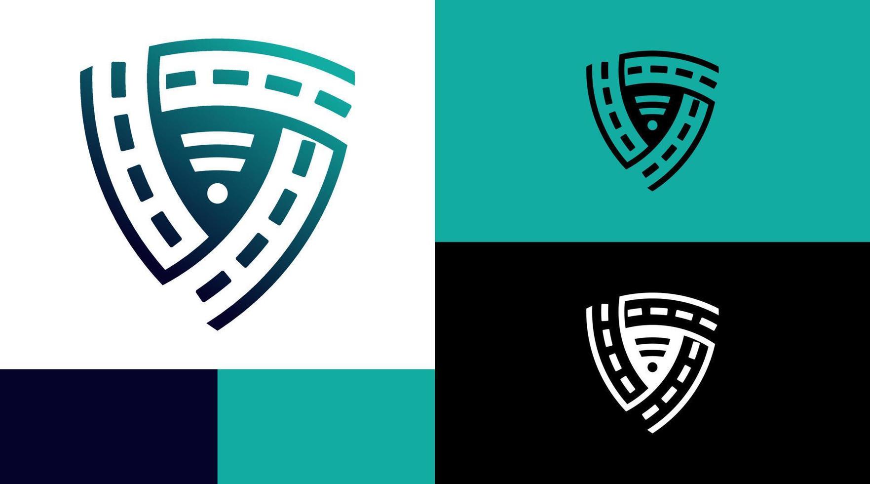 concetto di design del logo della connessione internet wifi della linea stradale della strada vettore