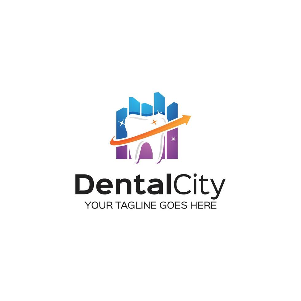 download gratuito del modello di logo della città dentale vettore