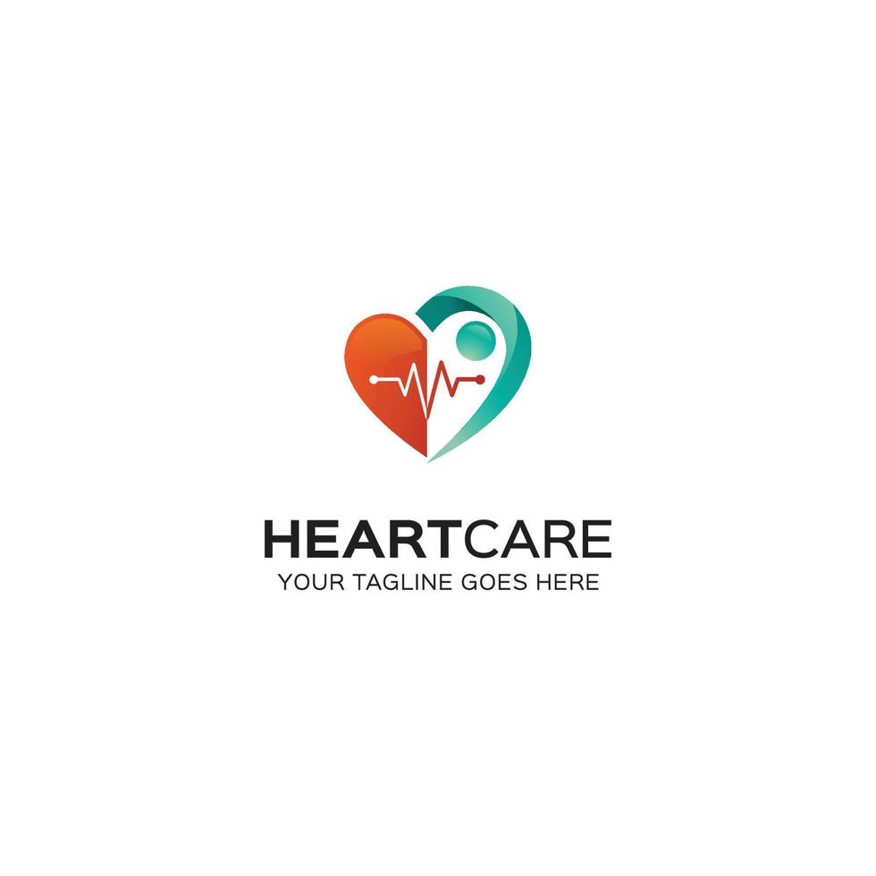 download gratuito del modello di logo per la cura del cuore vettore