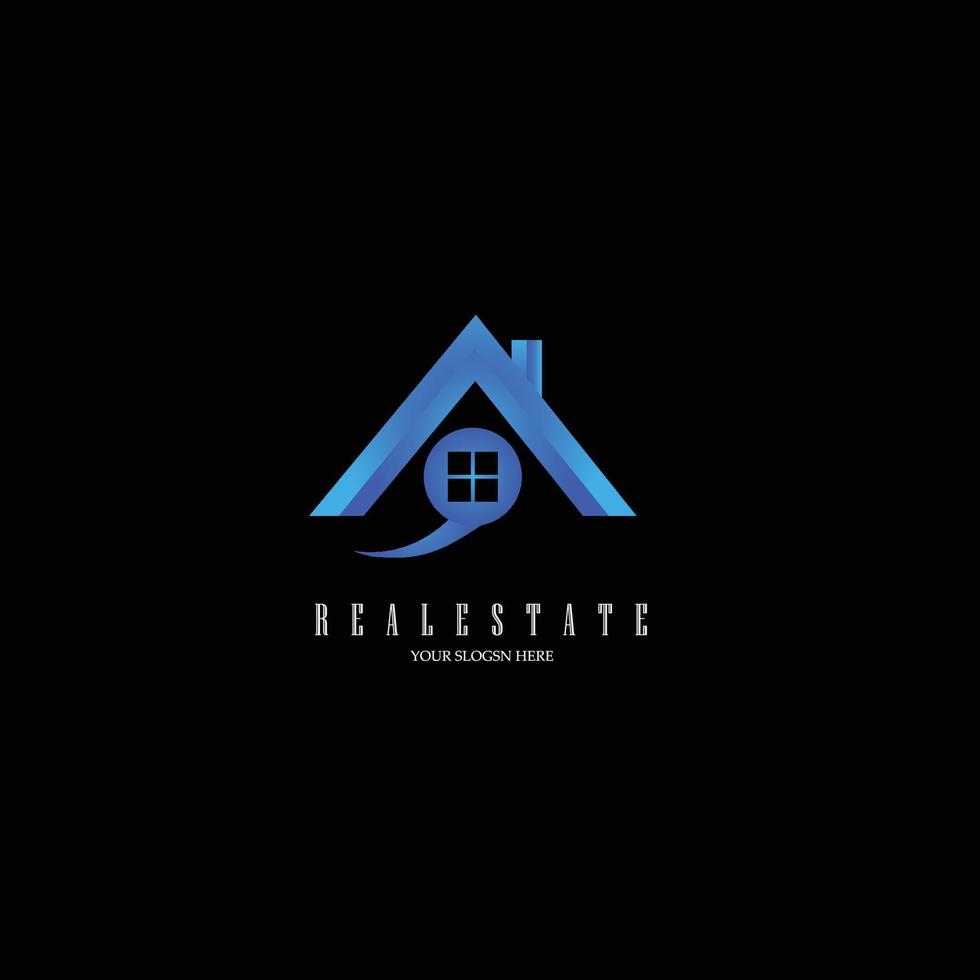 design del logo astratto aziendale di identità immobiliare domestica vettore