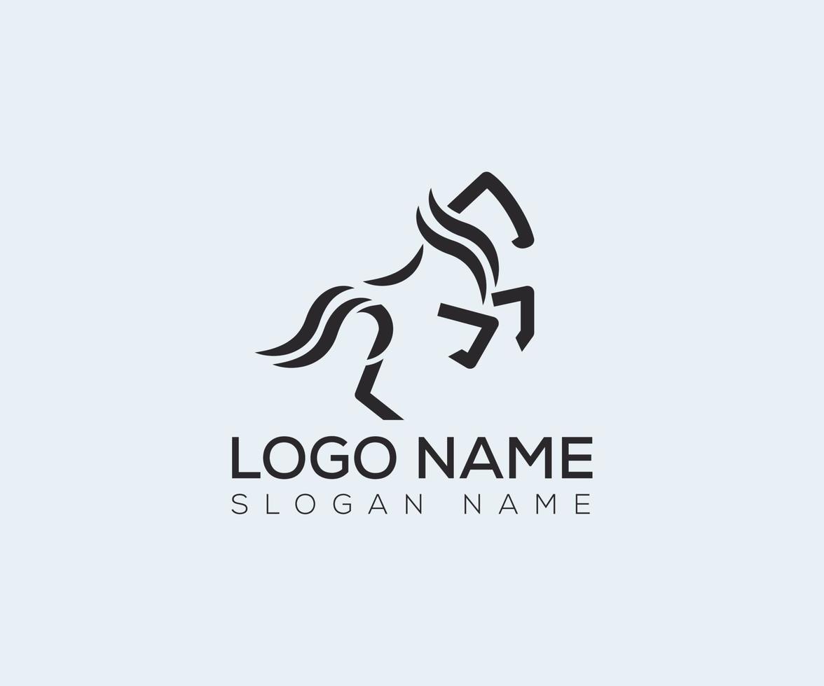 design del logo del cavallo vettore