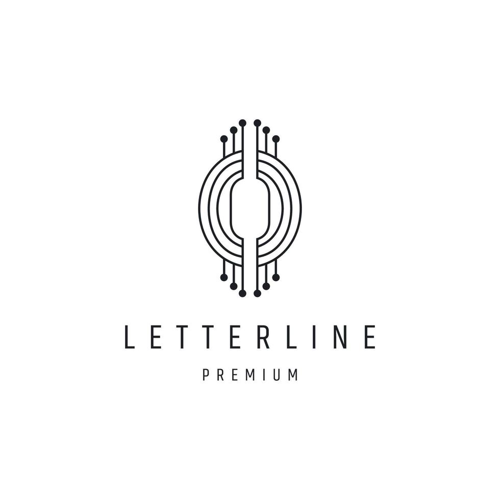 simbolo astratto lettera o tech logo design template vettoriale