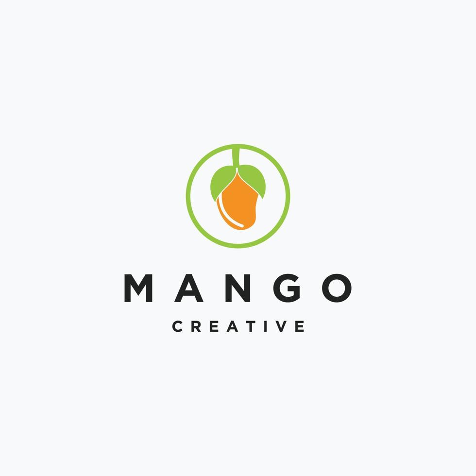 modello di design piatto icona logo mango vettore