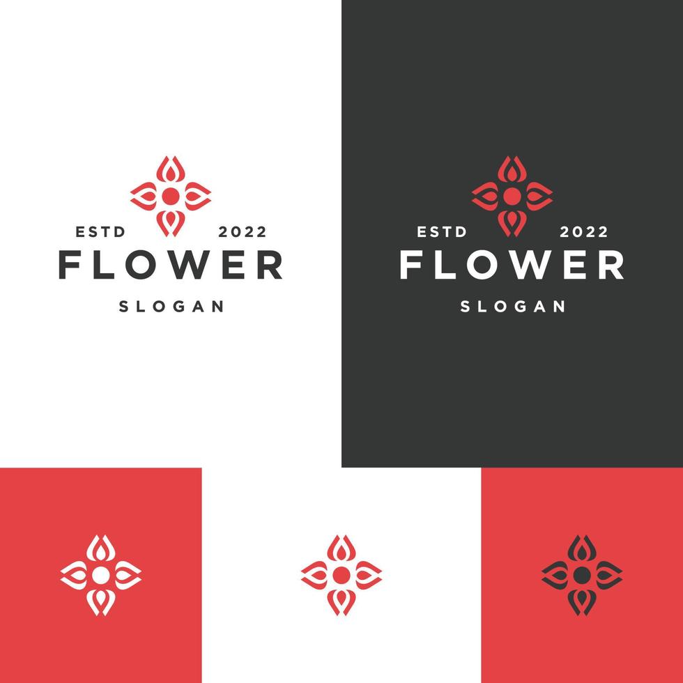 fiori logo icona modello di progettazione illustrazione vettoriale