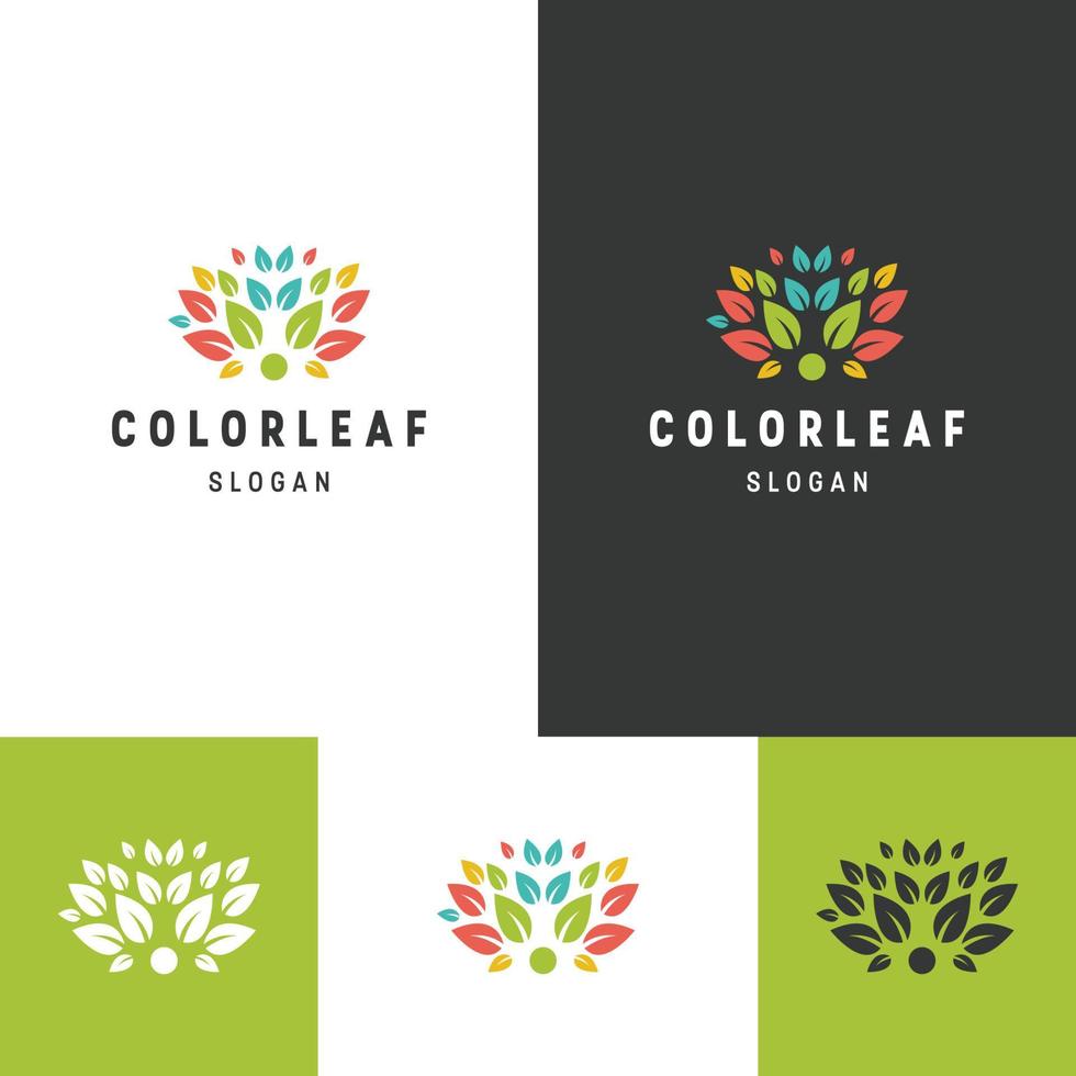 modello di progettazione dell'icona di colore foglia logo vettore