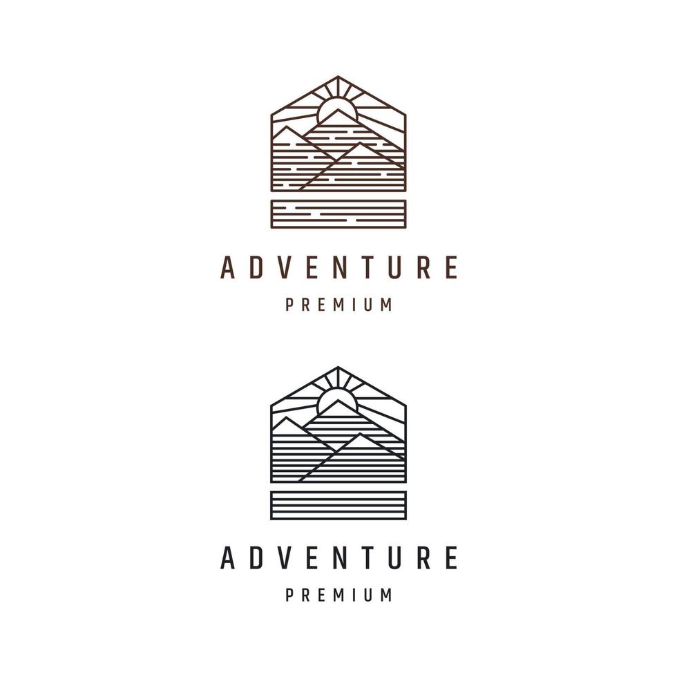 modello di design piatto icona logo avventura vettore
