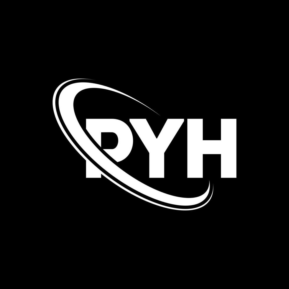 pyh logo. pyh lettera. design del logo della lettera pyh. iniziali pyh logo collegate con cerchio e logo monogramma maiuscolo. tipografia pyh per il marchio tecnologico, commerciale e immobiliare. vettore