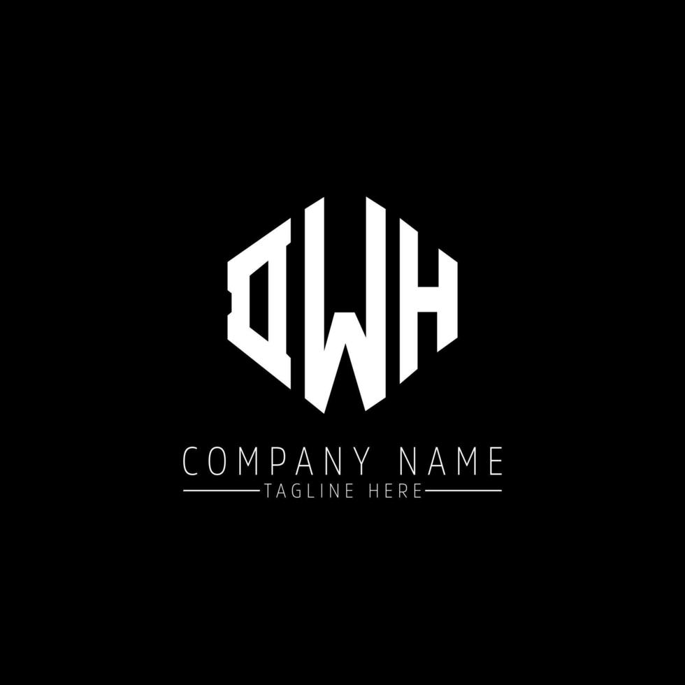 dwh lettera logo design con forma poligonale. dwh poligono e design del logo a forma di cubo. dwh modello di logo vettoriale esagonale colori bianco e nero. monogramma dwh, logo aziendale e immobiliare.