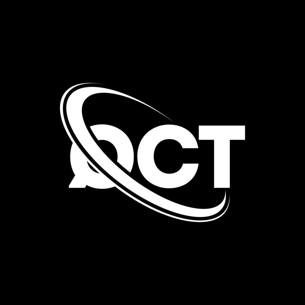 logo qct. lettera qct. design del logo della lettera qct. iniziali logo qct legate a cerchio e logo monogramma maiuscolo. tipografia qct per il marchio tecnologico, commerciale e immobiliare. vettore
