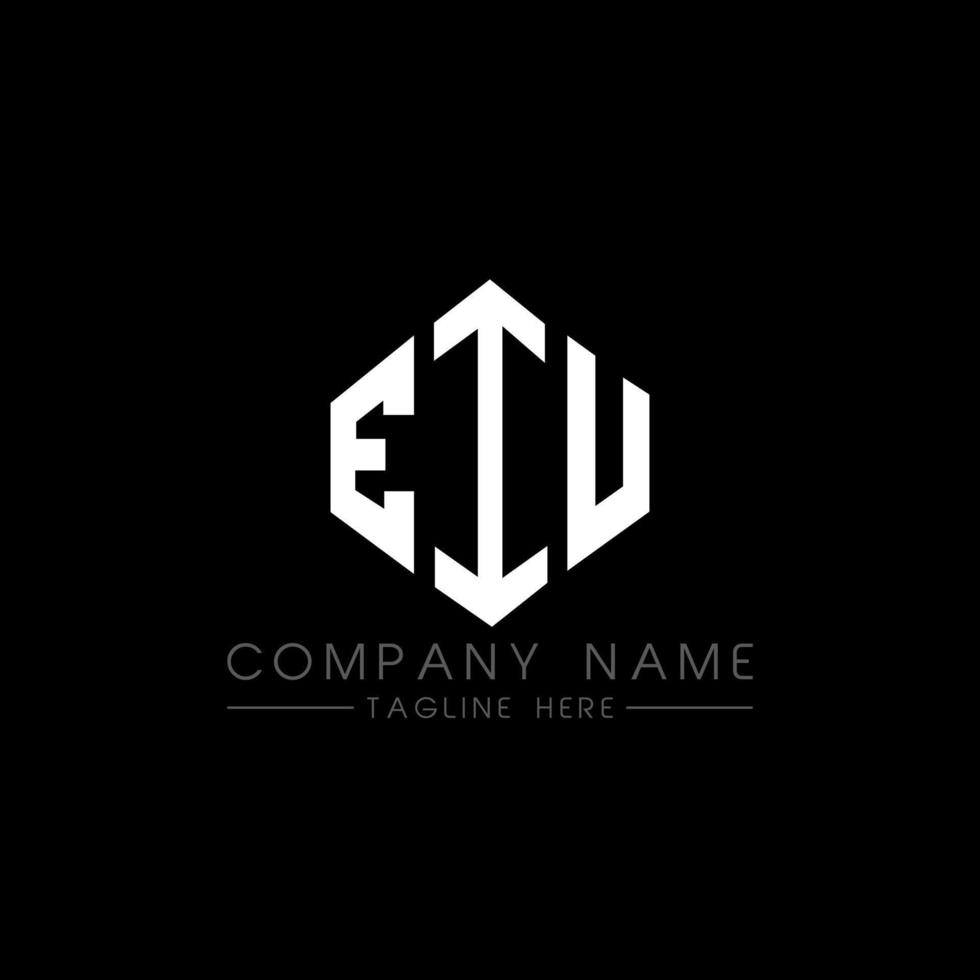 eiu lettera logo design con forma poligonale. eiu poligono e design del logo a forma di cubo. eiu esagono logo modello vettoriale colori bianco e nero. eiu monogramma, logo aziendale e immobiliare.