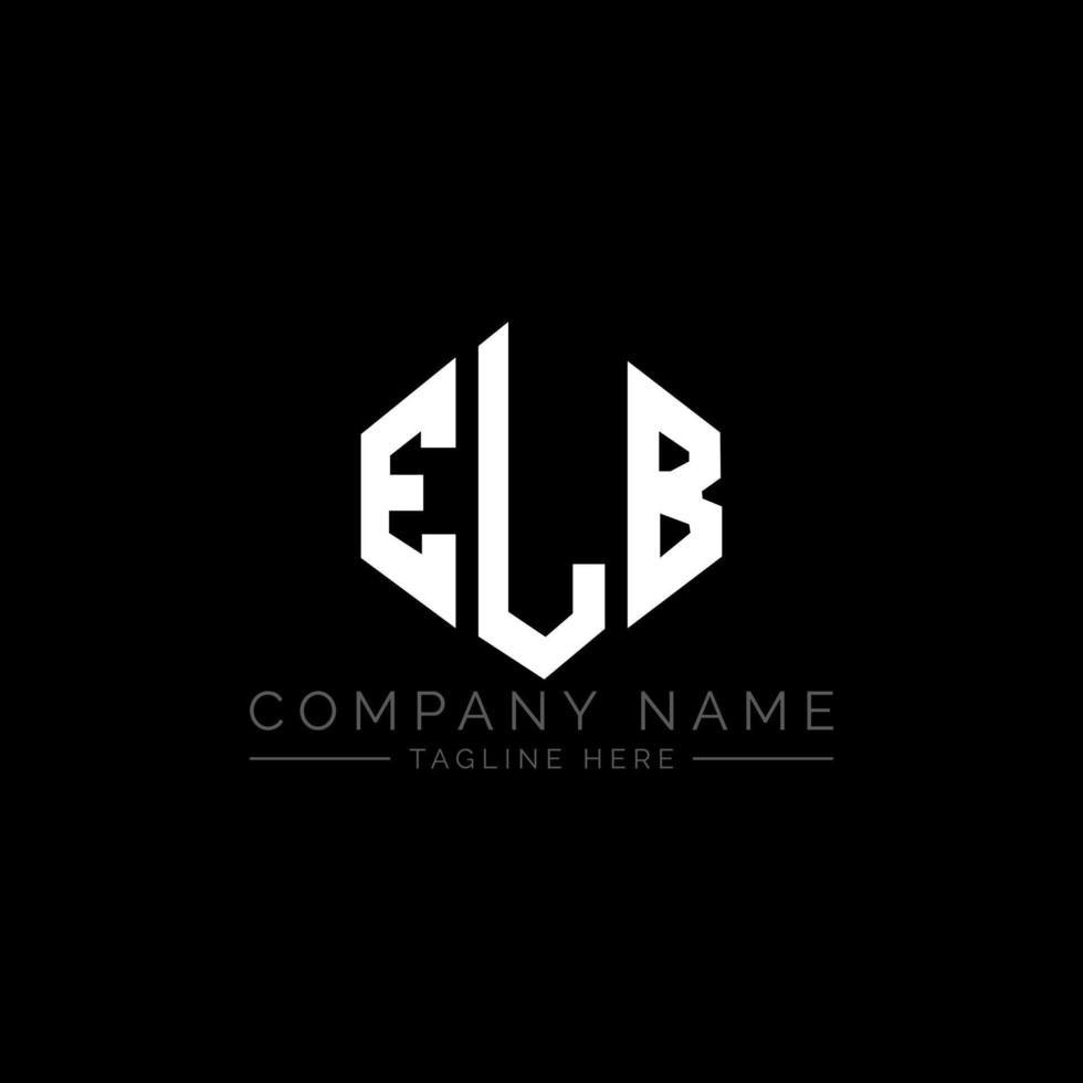 design del logo della lettera elb con forma poligonale. poligono a gomito e design del logo a forma di cubo. elb esagonale modello logo vettoriale colori bianco e nero. monogramma elb, logo aziendale e immobiliare.