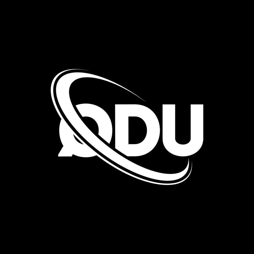 logo qdu. lettera qdu. design del logo della lettera qdu. iniziali qdu logo legate a cerchio e logo monogramma maiuscolo. tipografia qdu per il marchio tecnologico, commerciale e immobiliare. vettore