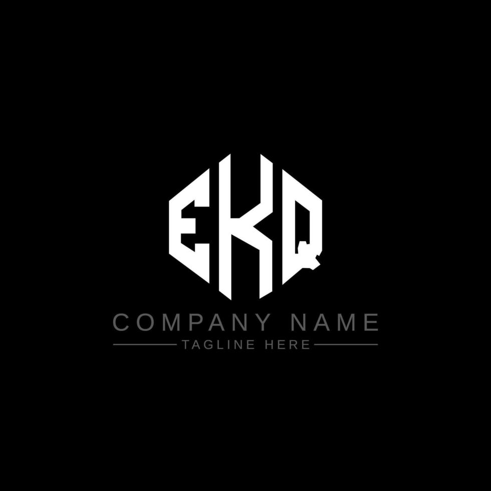 design del logo della lettera ekq con forma poligonale. ekq poligono e design del logo a forma di cubo. ekq modello di logo vettoriale esagonale colori bianco e nero. monogramma ekq, logo aziendale e immobiliare.